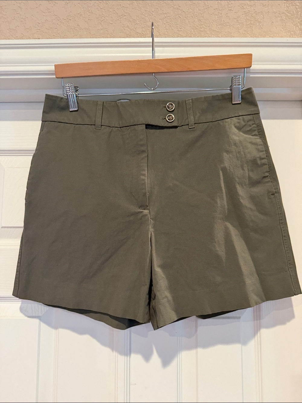 White House Black Market Olive Green High-Rise 5” Shorts